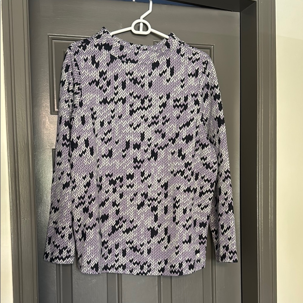 Sigrid Olsen Black and White Patterned Top